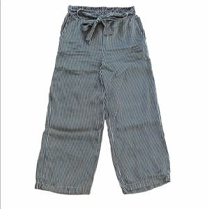 Comfortable Dixie black and white striped pants with drawstring waist, size S